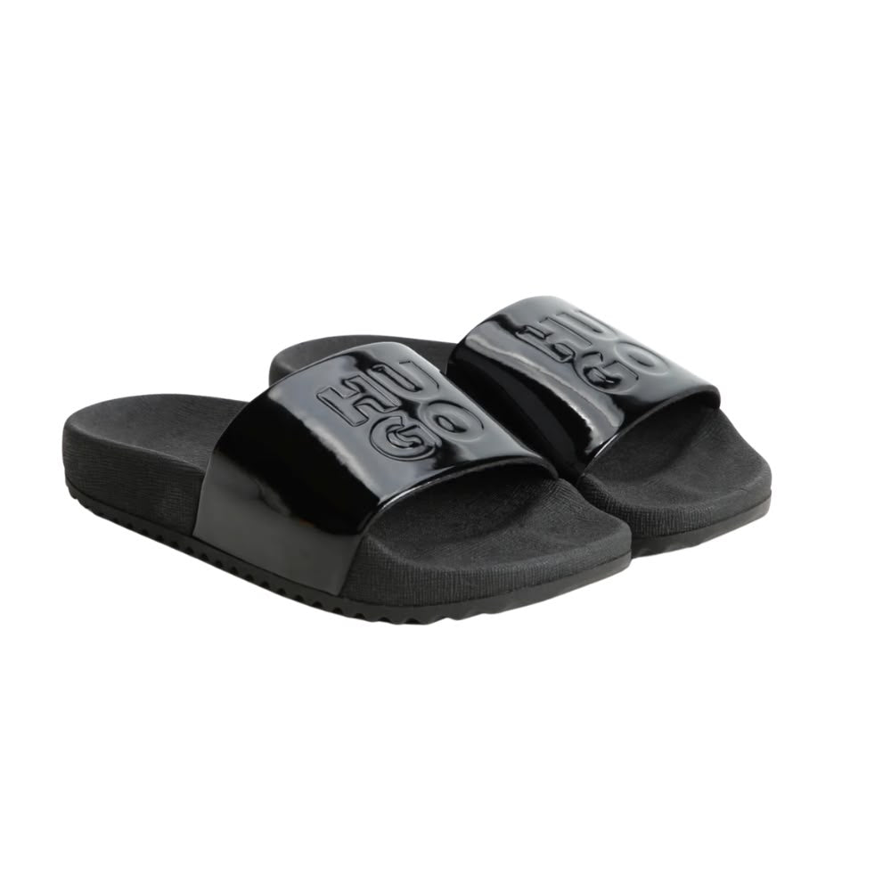 Sandalias HUGO Slide para niño – Negro Charol