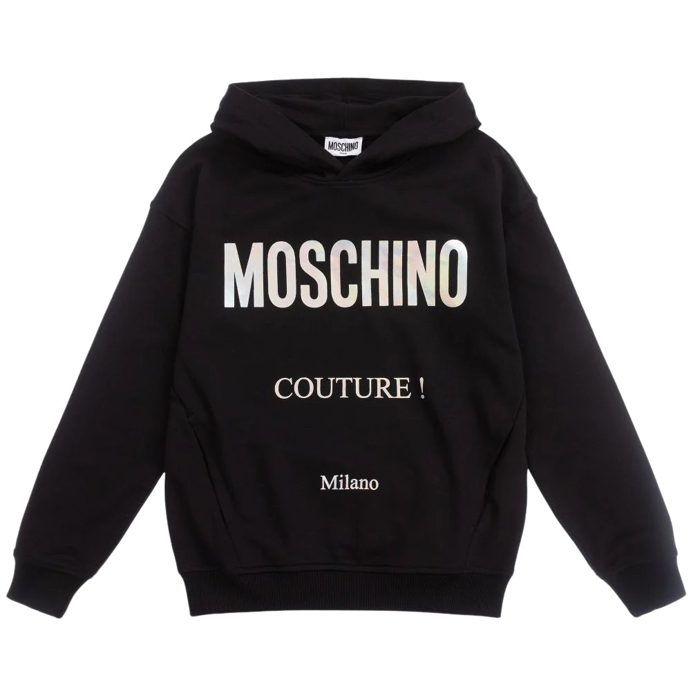 Sudadera con Capucha Moschino Negra "Couture"