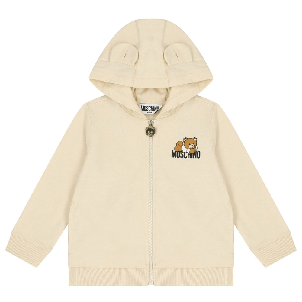 Moschino Baby – Conjunto Beige con Sudadera con Capucha y Jog