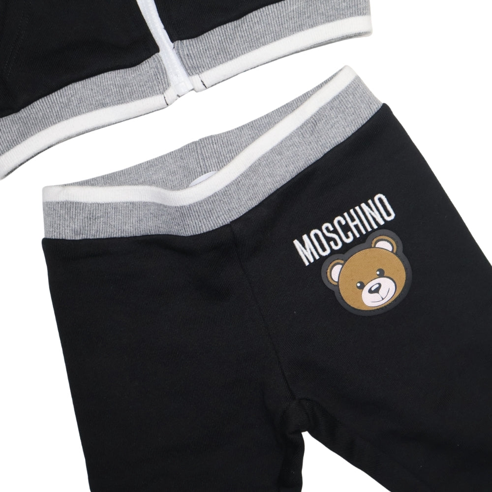 Moschino Baby – Conjunto Negro Osito Toy (Sudadera + Pantalón)