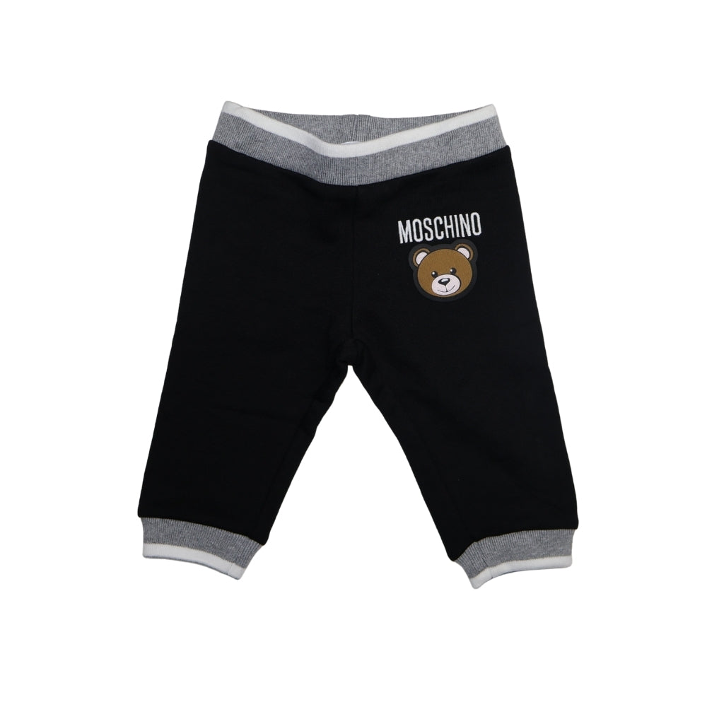 Moschino Baby – Conjunto Negro Osito Toy (Sudadera + Pantalón)