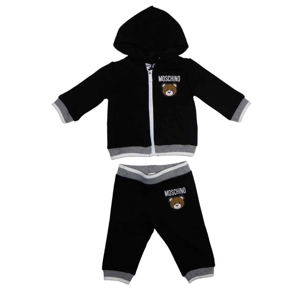 Moschino Baby – Conjunto Negro Osito Toy (Sudadera + Pantalón)