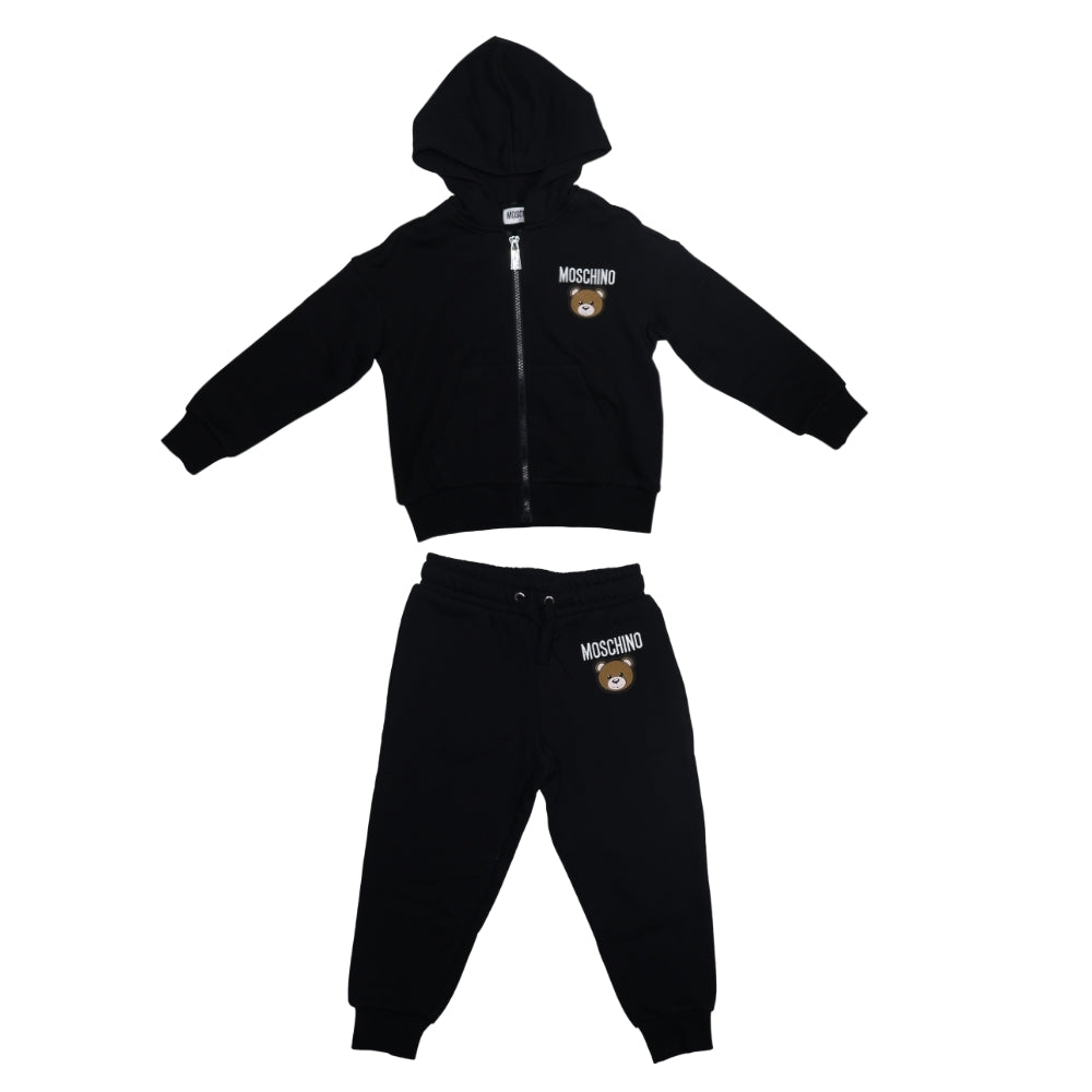 Conjunto Moschino Negro con Logo y Oso Toy