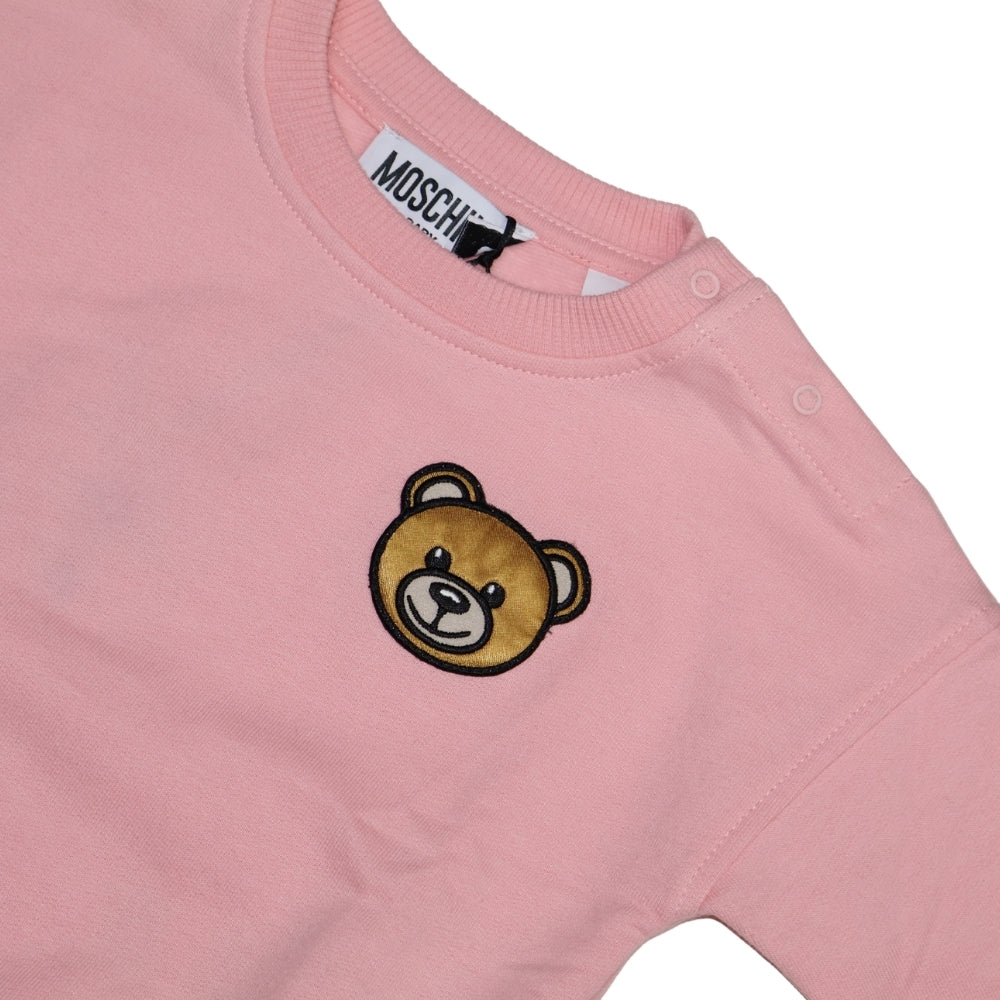 Moschino Baby – Sudadera Rosa con Osito Bordado