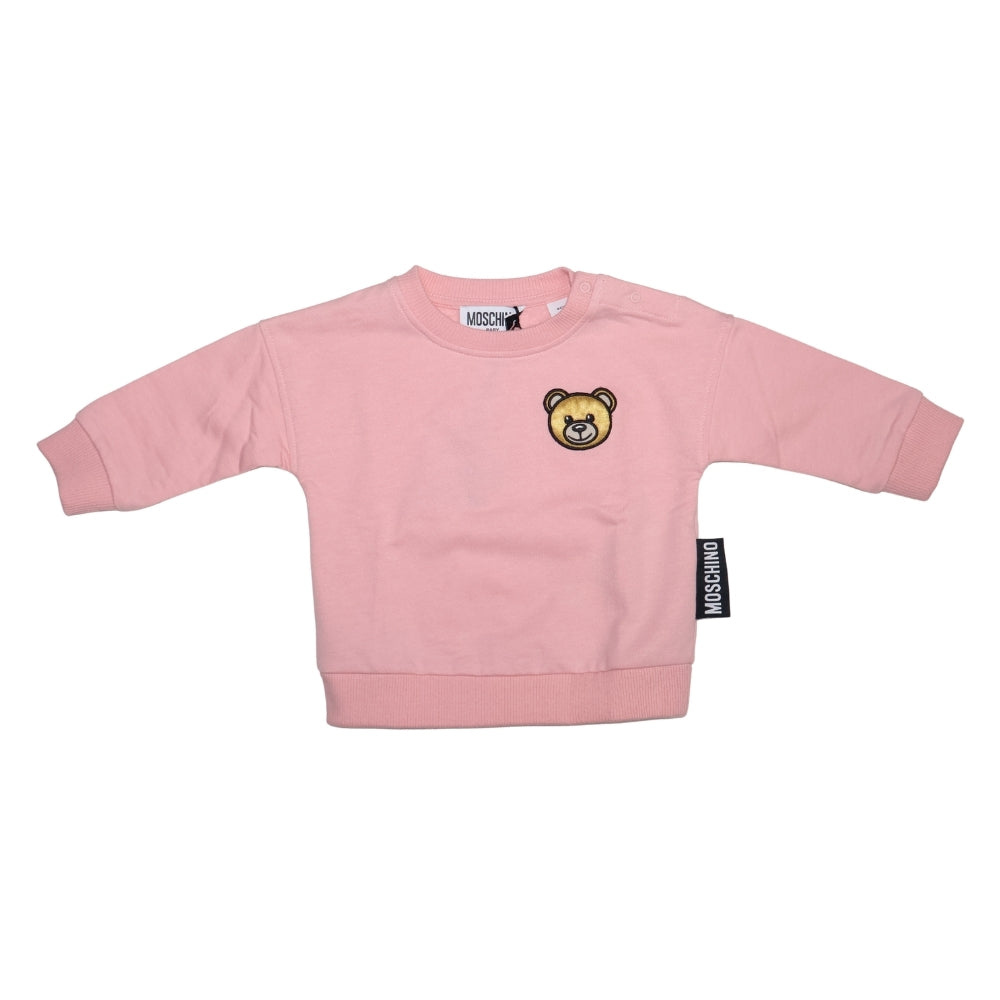 Moschino Baby – Sudadera Rosa con Osito Bordado