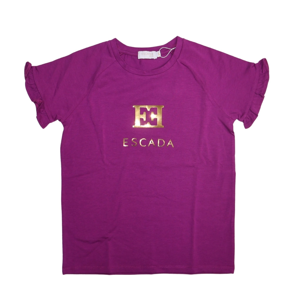 Playera Escada morada con Logo Dorado