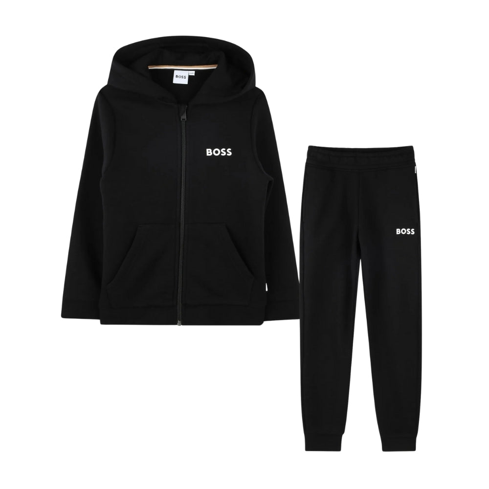 Conjunto Deportivo Negro para Niño BOSS con Sudadera y Pantalón