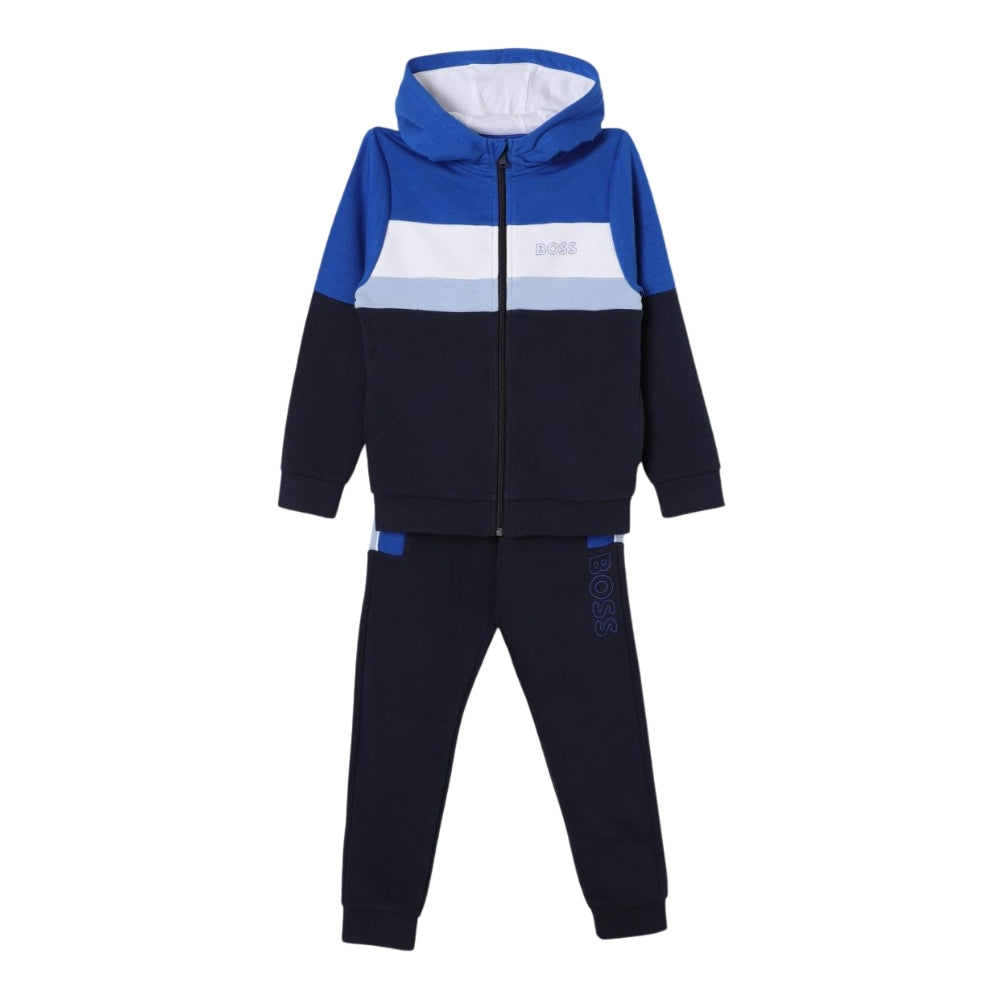 Conjunto Deportivo Bebe BOSS Azul Marino y Blanco