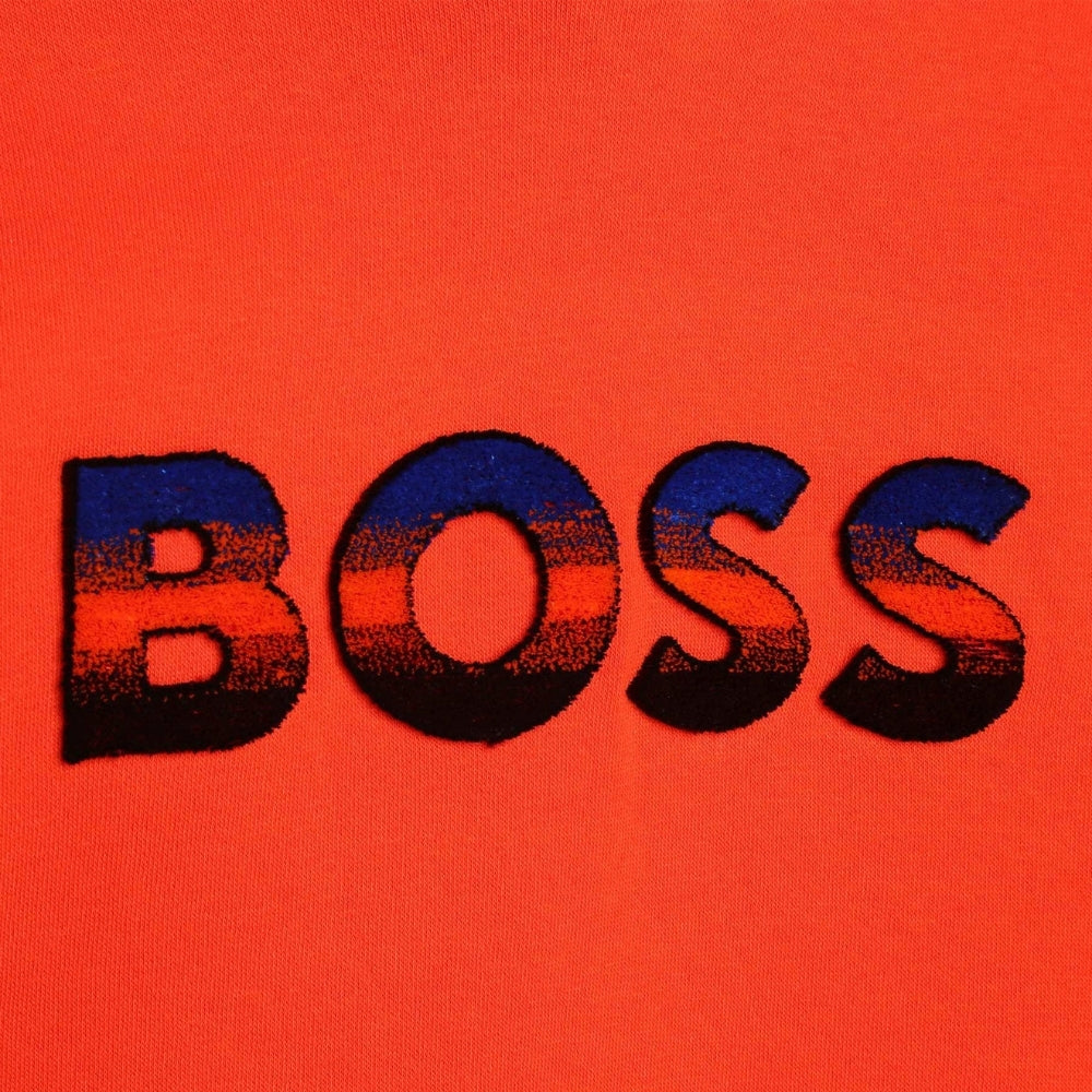 Sudadera con capucha BOSS naranja con logo degradado