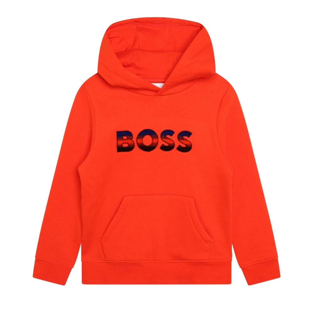 Sudadera con capucha BOSS naranja con logo degradado