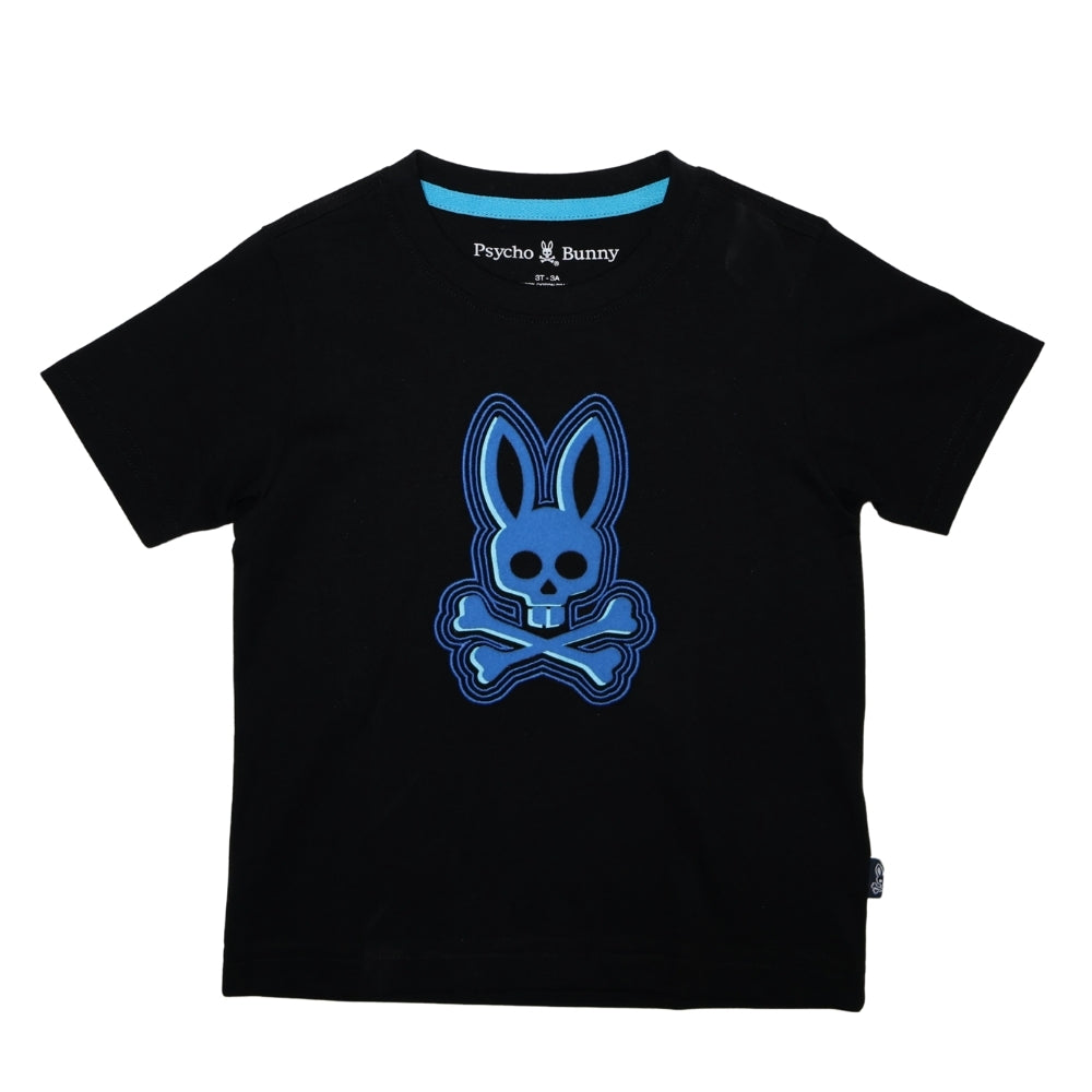 Playera Psycho Bunny Negra con Logo Azul
