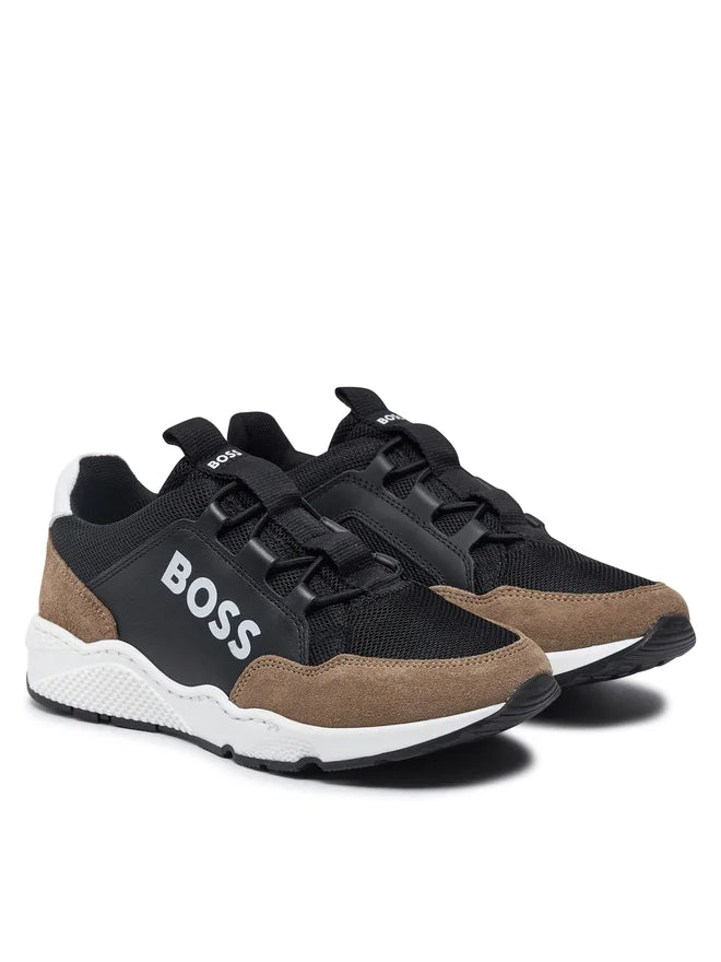Tenis Boss negro & marrón