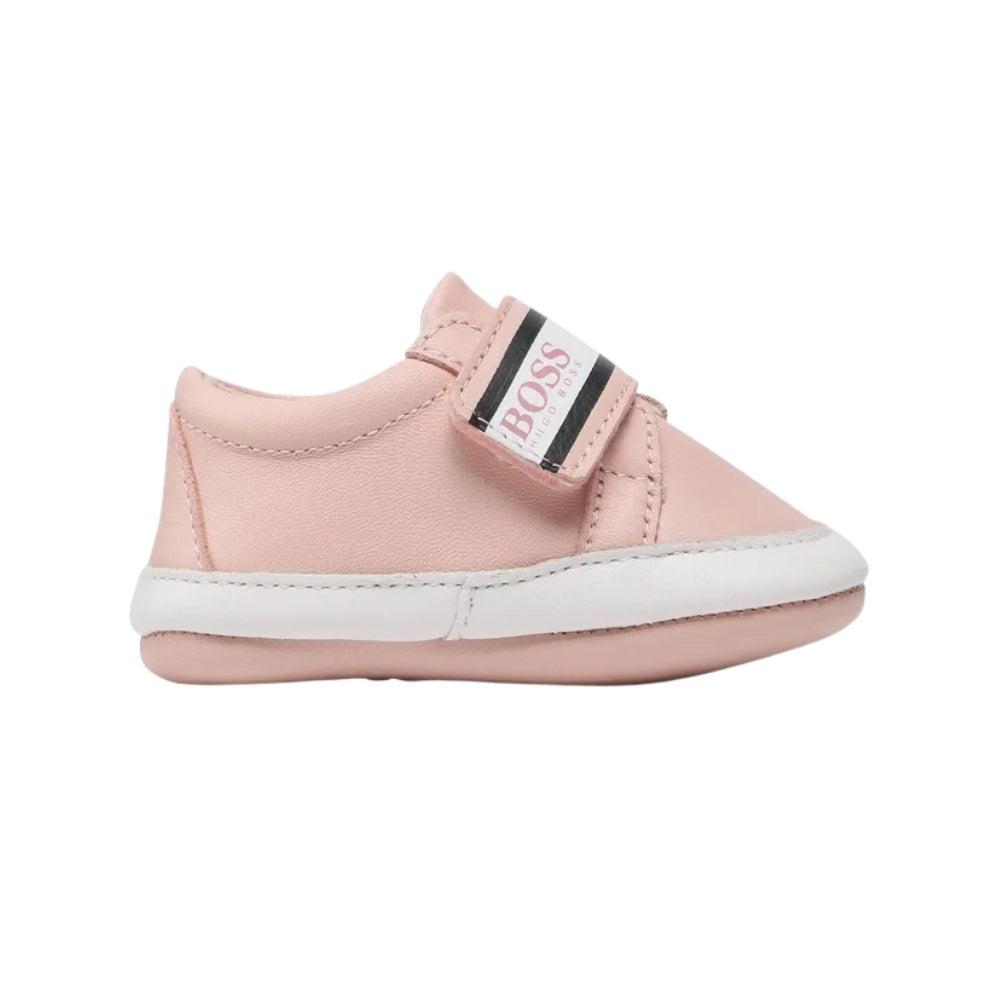 BOSS Baby Pink Logo Velcro Sneakers